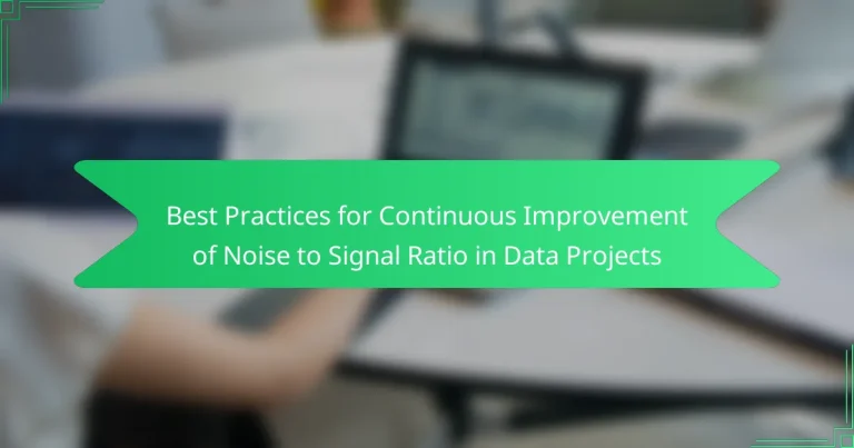 Best Practices for Continuous Improvement of Noise to Signal Ratio in Data Projects