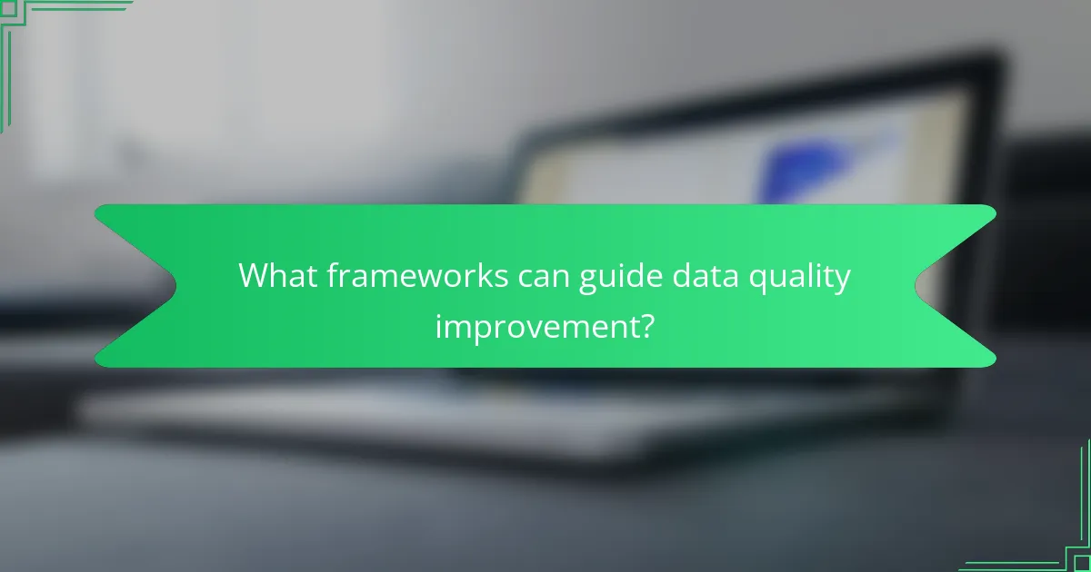 What frameworks can guide data quality improvement?